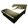 Boxspringbett Atlanta 0514238 Stoff 9153 Grün Kopfteil 3 Steppung Kachel Füße Schwarz Mit Fernbedienung Und Matratze