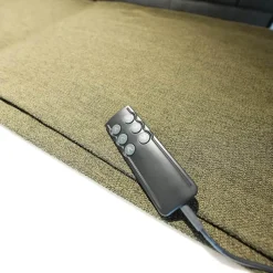 Boxspringbett Atlanta 0514238 Stoff 9153 Grün Kopfteil 3 Steppung Kachel Füße Schwarz Mit Fernbedienung Und Matratze