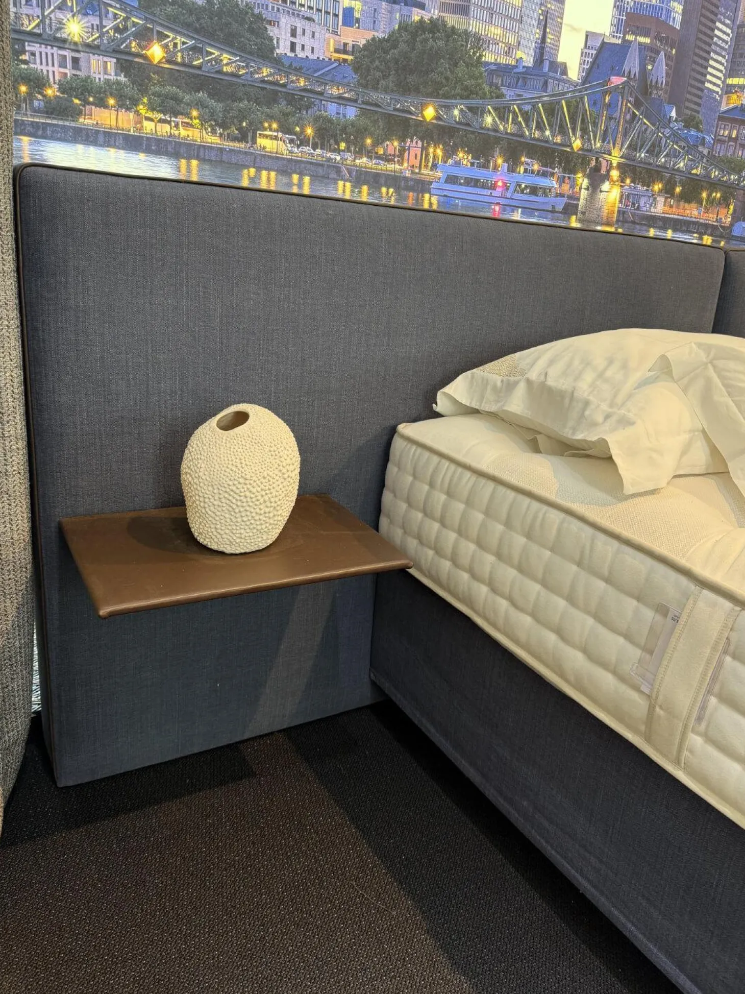 Boxspringbett Basis 25B Stoff Nils 450 Denim Mit Keder Grau Kopfteil Paio Leder Provence Schoko Braun Füße Buche Mit Matratze