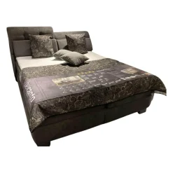 Boxspringbett BX21015 Stoff Brego Anthrazit 321200 Kopfteil 0852KV Mit Funktion Metallfuß M09 10 Chrom Mit Matratze Und Topper