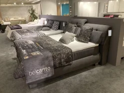 Boxspringbett BX21015 Stoff Brego Anthrazit 321200 Kopfteil 0852KV Mit Funktion Metallfuß M09 10 Chrom Mit Matratze Und Topper