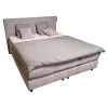 Boxspringbett Easy Better Stoff Famosa Ecru 351000 Grau Fuß Schwebeoptik Schwarz Inklusive Matratze Und Topper