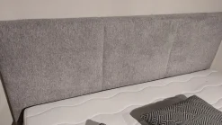 Boxspringbett Easy Better Stoff Famosa Ecru 351000 Grau Fuß Schwebeoptik Schwarz Inklusive Matratze Und Topper