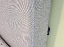 Boxspringbett Elias Stoff 87017 Mitttelgrau mit Matratze und Topper