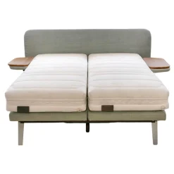 Boxspringbett Finesse Stoff KSC Mint Fuß Alu Rahmen Starr Mit 2 Matratzen Und 2 Nachtkkommoden
