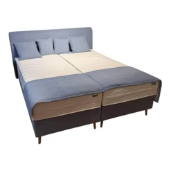 Boxspringbett Made In Green Königssee Stoff C 3012 Hellblau Füße F10 Buch Inklusive Matratze Gelauflage Integriert Mit 4 Kissen Ohne Plaid