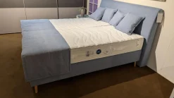 Boxspringbett Made In Green Königssee Stoff C 3012 Hellblau Füße F10 Buch Inklusive Matratze Gelauflage Integriert Mit 4 Kissen Ohne Plaid