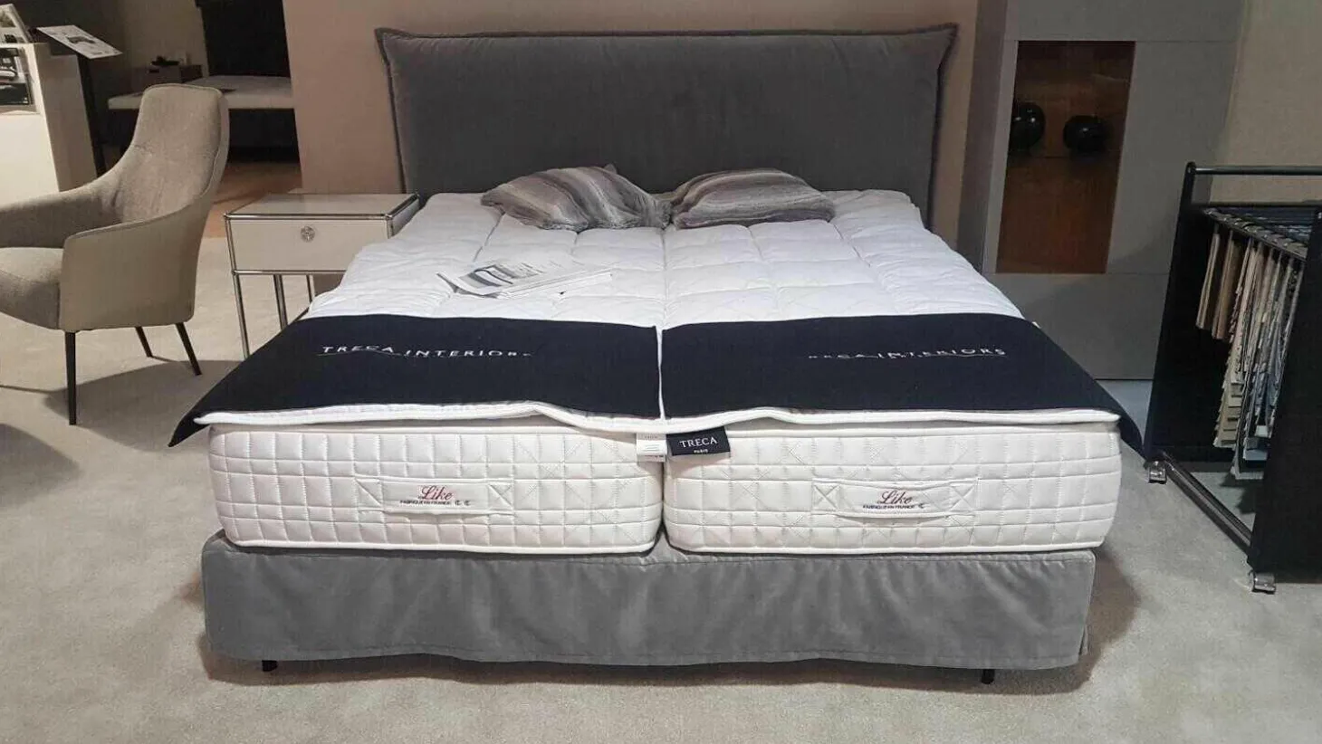 Boxspringbett Set Smart Volant mit 2 Matratzen Omega Spring H17 und Topper