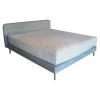 Boxspringbett Slow 19 Stoff Tin 705 Grau Fuß Holz Grau ohne Matratzen