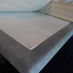 Boxspringbett Slow 19 Stoff Tin 705 Grau Fuß Holz Grau ohne Matratzen