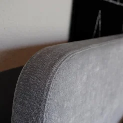 Boxspringbett Slow 19 Stoff Tin 705 Grau Fuß Holz Grau ohne Matratzen