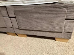 Boxspringbett Taara Stoff Rebel 12 Taupe mit Verstellfunktionen