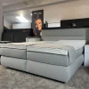 Boxspringbett Valencia VZ 50-2 Bezug Luca 60 Light Grey 15000 Inklusive 2 Matratzen Und Topper