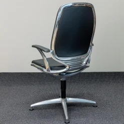 Bürodrehstuhl AL 3 Leder Schwarz4-Sternfuß Aluminium