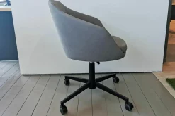 Büro-Drehstuhl Jana Leder Novara 1279 Dust Grau Höhenverstellbar Mit Rollen