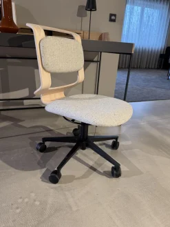 Bürodrehstuhl Kids Polsterung Stoff Ripley 101 Grau Rücken Eiche Weißgeölt Drehgestell Schwarz