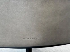 Bürodrehstuhl Leadchair Management Soft Leder Vintage 1436 Fango Grau 5 Stern Gestell Metall Schwarz Matt