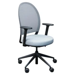 Bürodrehstuhl Marva Gepolstert Grau Gestell Alu Poliert