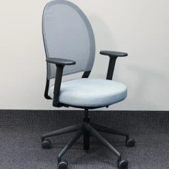 Bürodrehstuhl Marva Gepolstert Grau Gestell Alu Poliert