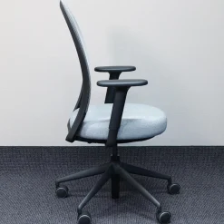 Bürodrehstuhl Marva Gepolstert Grau Gestell Alu Poliert