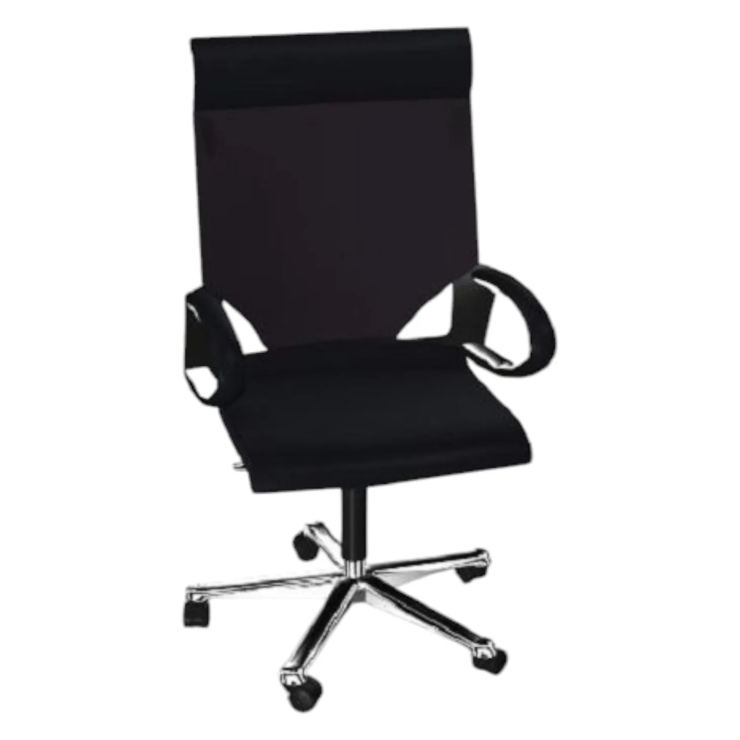 Bürodrehstuhl Modus Executive 284 81 Leder 74 Schwarz 99 Gestell Aluminium Glanzverchromt Mit Rollen Für Harte Böden