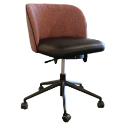 Bürostuhl Gaia Line V1 Stoff Picasso Red Rot 5358 Sitz Leder Milano Schwarz Gestell M02 Schwarz