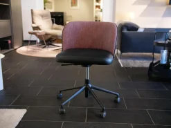 Bürostuhl Gaia Line V1 Stoff Picasso Red Rot 5358 Sitz Leder Milano Schwarz Gestell M02 Schwarz