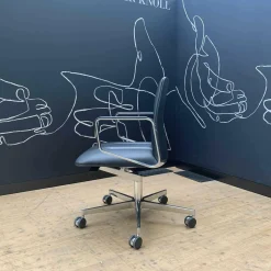 Bürostuhl Lead Chair Executive Leder Congress Schwarz Niedriger Rücken