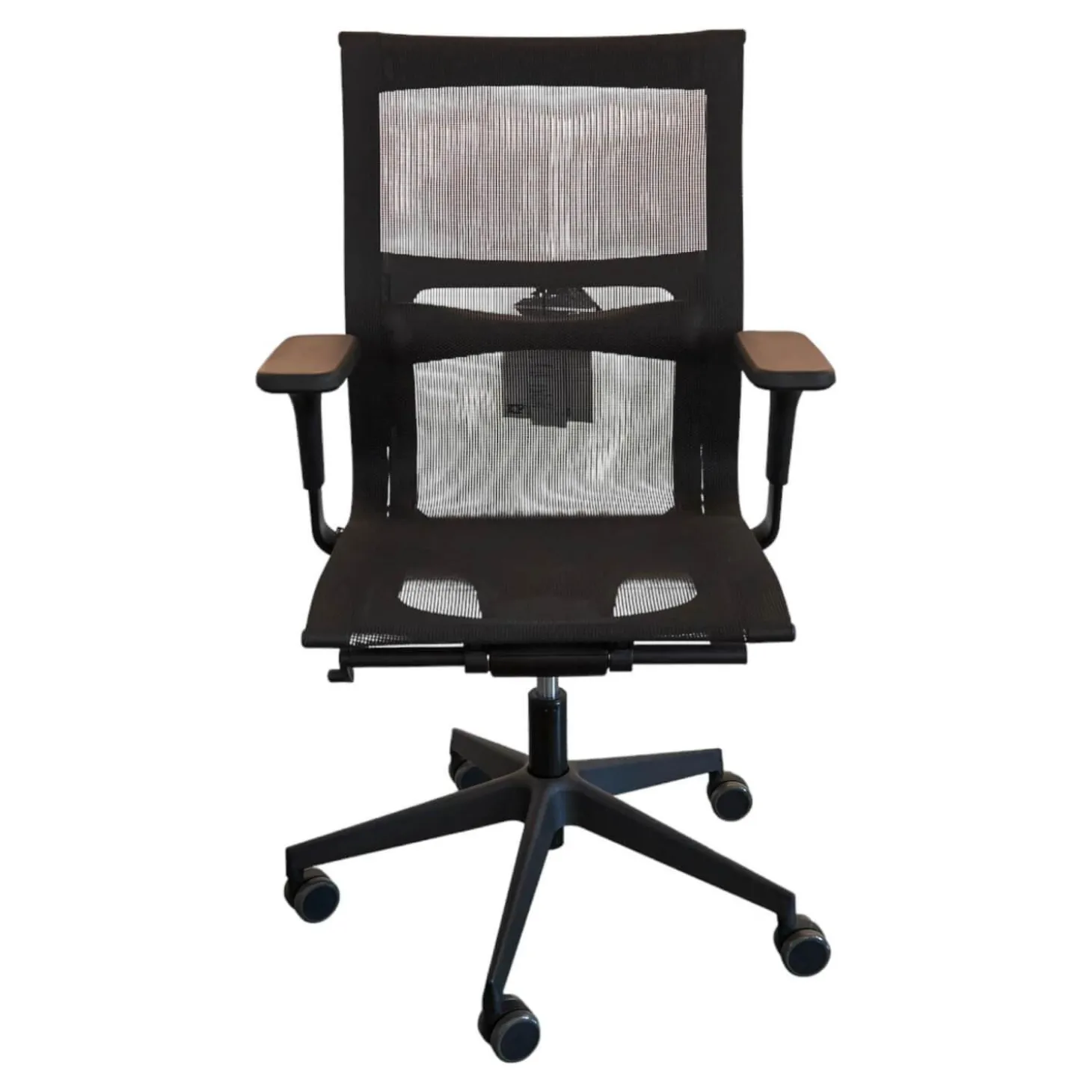 Bürostuhl Una Plus Bezug Stoff Mesh 01 Nero Schwarz Gestell Nylon Schwarz Struktur 115 Schwarz Mit 5 Stern Fuß Auf Rollen