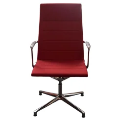 Bürostuhl Valea Elle Bezugsstoff Swing 806 Rot Vierfuß Kreuz Gestell Verchromt Mit Hohem Rücken