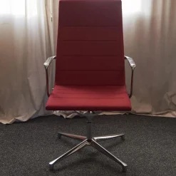 Bürostuhl Valea Elle Bezugsstoff Swing 806 Rot Vierfuß Kreuz Gestell Verchromt Mit Hohem Rücken