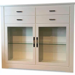 Buffet Bordeaux MDF Weiß Lichtgrau Gewischt