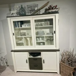 Buffetschrank Lebensart Wellington Vollholz Akazie Weiß Gebürstet