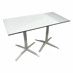 Cafeteria Tisch Tischplatte Laminat Weiß Gestell Pulverbeschichtet Weiß