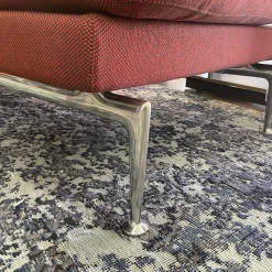 Chaise Lounge Suita Klein Stoff Laser Farbe 35 Rot Moorbraun Untergestell Poliert