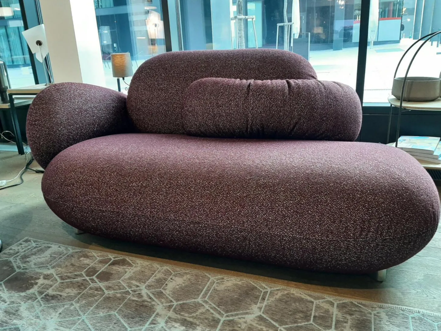 Chaiselongue Pulla Bezug Stoff 4 Mondo Viola 13 Füße Aluminium Poliert