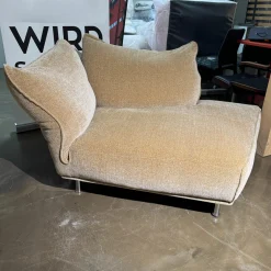 Chaiselongue Standalto Stoff T8575-33 Creme Füße Paladium Metall