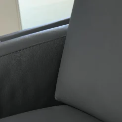 Chaiselounge Bellice 679 D17 Vollnarbenleder Raffino 109 Shark Schwarz Grau Füße Sobrio Epoxy 450224 E1500 Granite Matt