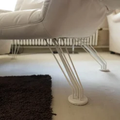 Chaiselounge Winfried Totzek Leder Select Weiß Füße Metall Weiß