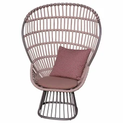 Clubsessel Cala Geflecht Rope Rosa 413 Gestell Aluminium Sepia