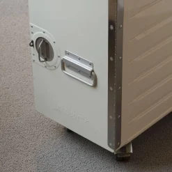 Container Box White Mit Leder Sitzkissen