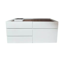 Container Paper Korpus Lack Weiß Oberboden Und Klappenfach Nussbaum