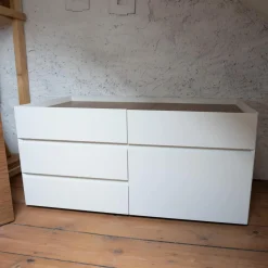 Container Paper Korpus Lack Weiß Oberboden Und Klappenfach Nussbaum