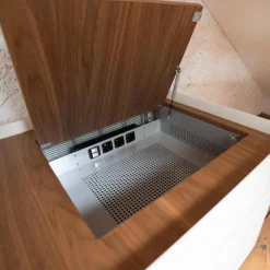 Container Paper Korpus Lack Weiß Oberboden Und Klappenfach Nussbaum