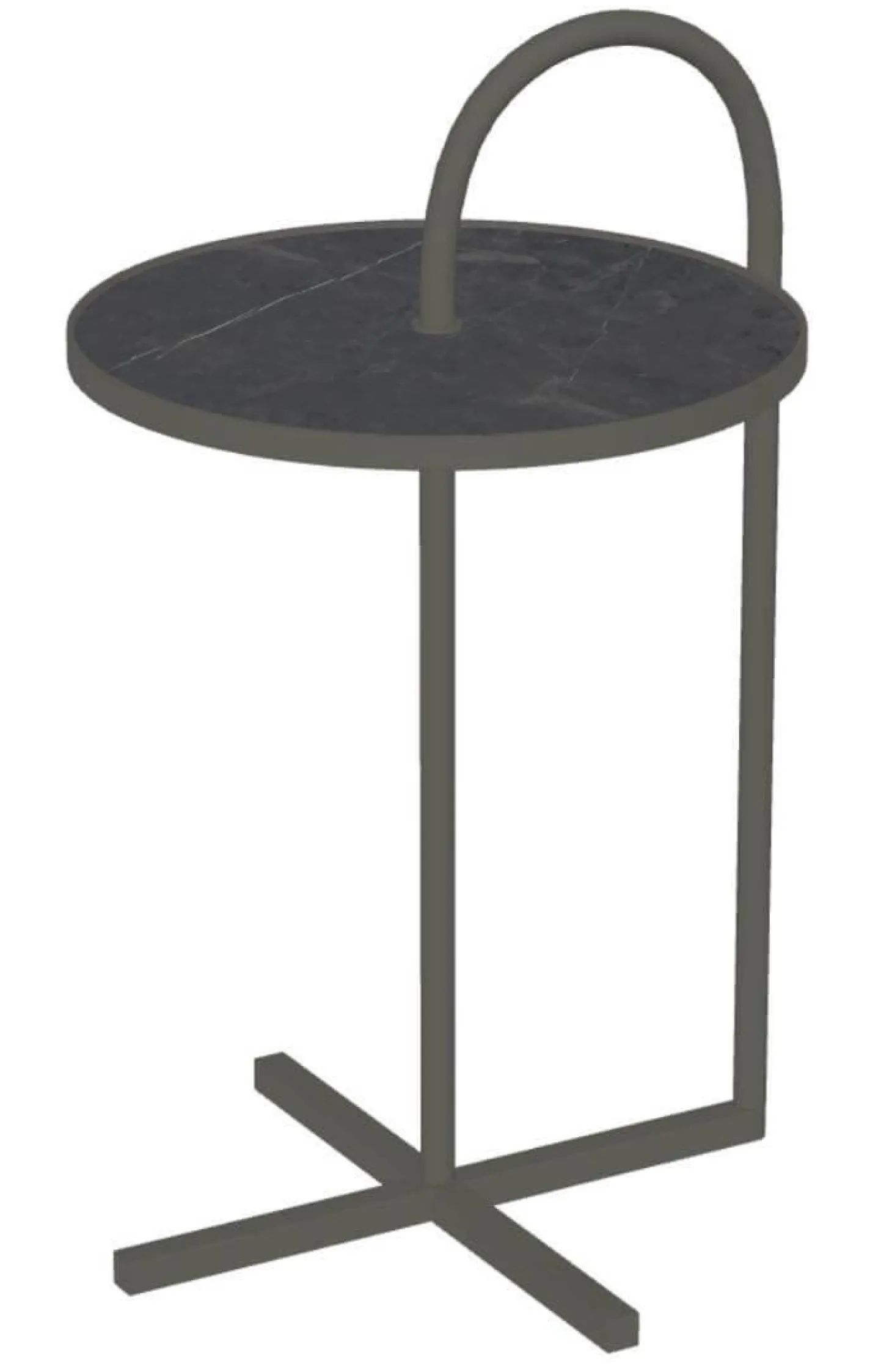 Couchtisch 902-222 Einlegeplatte Naturstein Geledert Graphit Braun Gestell Stahl Lackiert Umbragrau