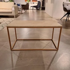 Couchtisch 985 MDF Beschichtet Mit Echtsteinfurnier Mit Sandstein Gestell Bronzefarbig