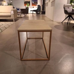 Couchtisch 985 MDF Beschichtet Mit Echtsteinfurnier Mit Sandstein Gestell Bronzefarbig