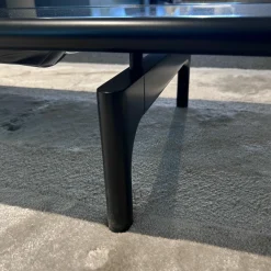 Couchtisch 901-313 Platte Glas Und Gestell Buche Verkehrsschwarz Lackiert