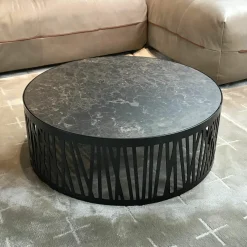 Couchtisch 8330-507 Platte Keramik Emperator Schwarz Braun Gestell Metall Verkehrsschwarz Lackiert