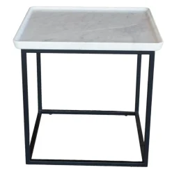 Couchtisch 934 Tischplatte Naturstein Carrara Geledert Stahl Glatt Lackiert Matt Verkehrsschwarz